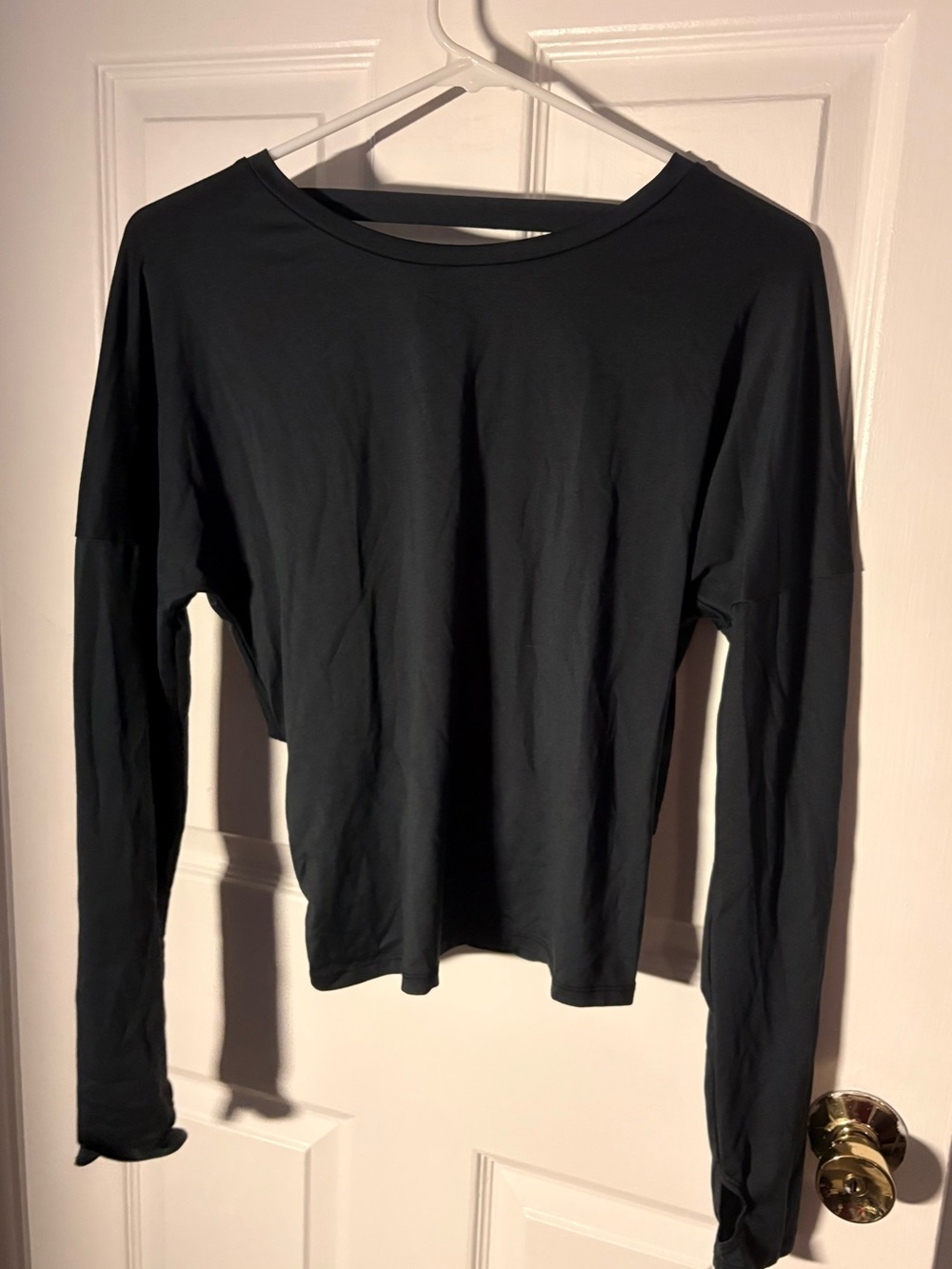Born Primitive Open Back Long Sleeve Activewear Top Black